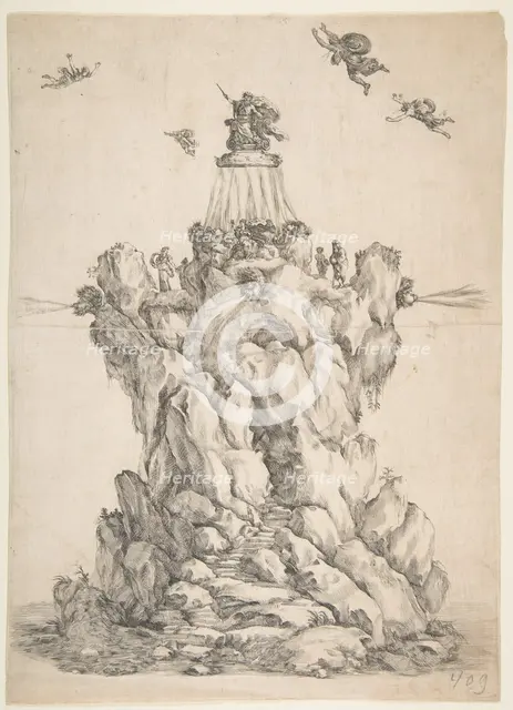 The Rock of Aeolus, 1652. Creator: Stefano della Bella.