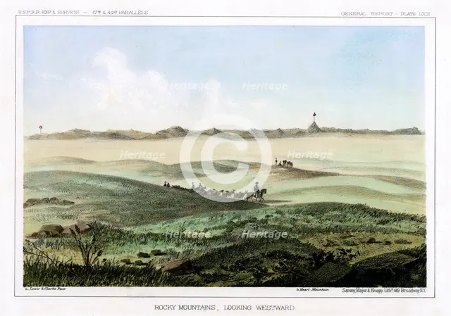 The Rocky Mountains, looking westward, USA, 1856.Artist: John Mix Stanley