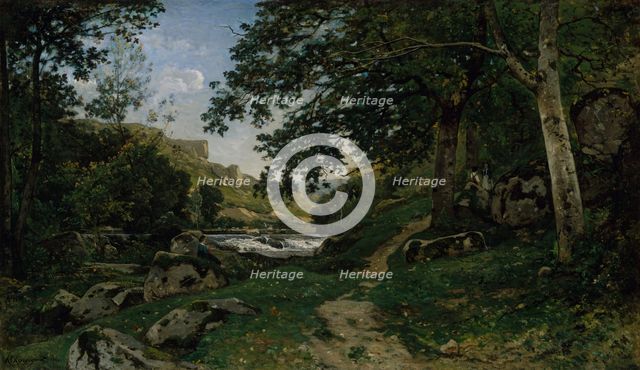 The Rocky Path in the Morvan (Chemin des roches dans le Morvan), 1869. Creator: Henri-Joseph Harpignies.