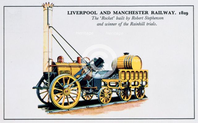 The Rocket, Liverpool and Manchester Railways, 1829, (20th century). Artist: Unknown