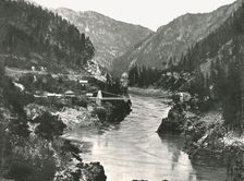 The Rockies: the Frazer Canyon and Cariboo Road Bridge, near Spuzzum, Canada, 1895. Creator: William Notman & Son