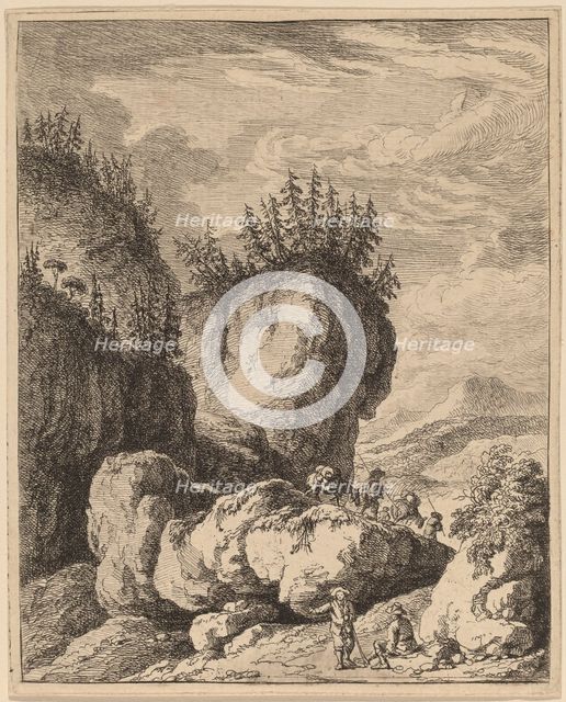 The Road Crossing Mount Praco, from Ricci to Genoa, c. 1764. Creator: Franz Edmund Weirotter.