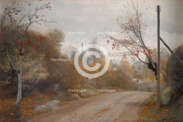 The Road at Mogenstrup, Zealand. Autumn, 1888. Creator: Laurits Andersen Ring.