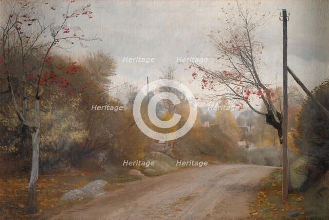 The Road at Mogenstrup, Zealand. Autumn, 1888. Creator: Laurits Andersen Ring.