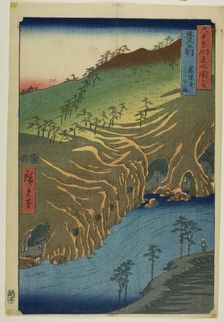 The Road Below the Rakan Temple in Buzen Province, from the series "Fifty-Three Stations... Creator: Ando Hiroshige