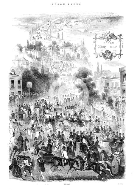 The Road, Derby Day, Epsom Races, 1844. Creator: Unknown.