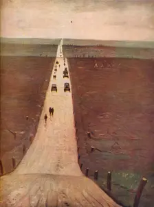 The Road from Arras to Bapaume 1917. Artist: CRW Nevinson