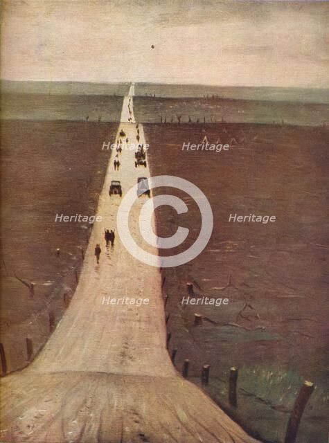 'The Road from Arras to Bapaume', 1917. Artist: CRW Nevinson.