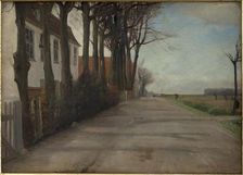 The Road Leading past "Store Godthaab", a Country House near Copenhagen, 1884. Creator: Albert Gottschalk