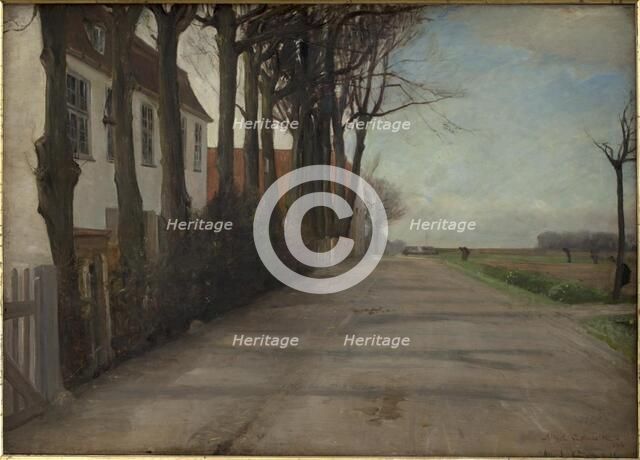 The Road Leading past "Store Godthaab", a Country House near Copenhagen, 1884. Creator: Albert Gottschalk.