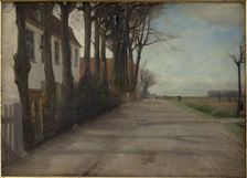 The Road Leading past "Store Godthaab", a Country House near Copenhagen, 1884. Creator: Albert Gottschalk