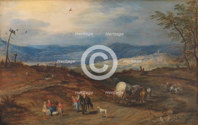 The Road leading past the Place of Execution, 1618-1621. Creators: Joos de Momper, the younger, Jan Brueghel the Elder.