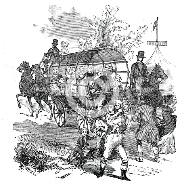 The Road - wagons, etc, 1844. Creator: Unknown.