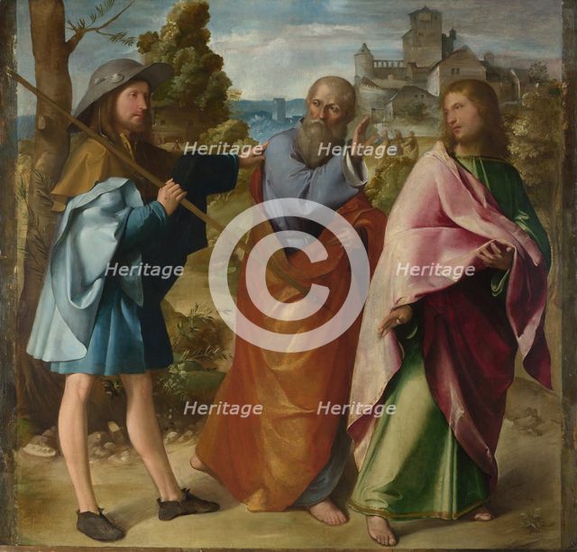 The Road to Emmaus, c. 1516. Artist: Melone, Altobello (c. 1490-before 1543)