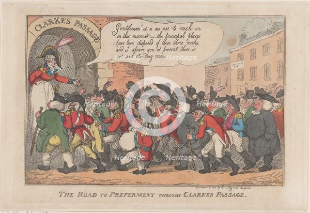 The Road to Preferment Through Clarke's Passage, March 5, 1809., March 5, 1809. Creator: Thomas Rowlandson.