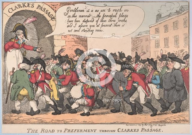 The Road to Preferment Through Clarke's Passage, March 5, 1809., March 5, 1809. Creator: Thomas Rowlandson.