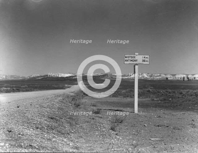 The road to Widtsoe from Panquitah,  Utah, 1936. Creator: Dorothea Lange.