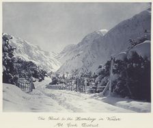 The road to the Hermitage in winter, Mt Cook district, 1920s. Creator: Harry Moult