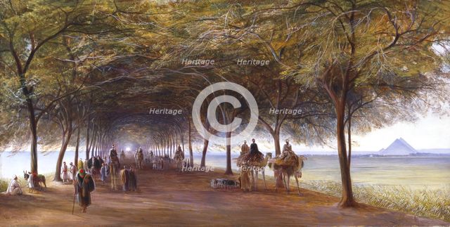 'The Road to the Pyramids at Giza', c1873. Artist: Edward Lear