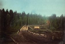 The Roadbed and the Bridge on the Iverka-Romanovskaya Railroad, 1906-1908. Creator: Dorozhno-Stroitel'nyi Otdel