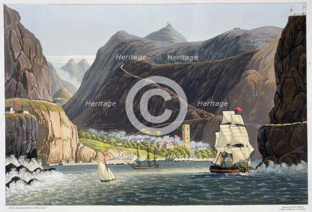 The Roads, St Helena, 1815. Artist: Robert Havell 