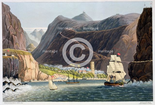 The Roads, St Helena, 1815. Creator: Robert Havell.