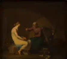 The robber gang's housekeeper comforts the young girl by telling the myth of Cupid..., 1808. Creator: Nicolai Abraham Abildgaard