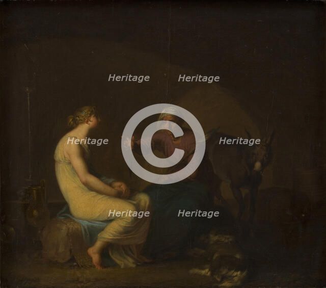 The robber gang's housekeeper comforts the young girl by telling the myth of Cupid..., 1808. Creator: Nicolai Abraham Abildgaard.