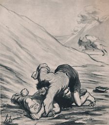 The Robbers and the Donkey c.1860s, (1946). Artist: Honore Daumier
