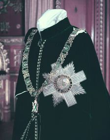 The robes and insignia of the Order of the Thistle, 1953. Creator: Arthur Charles Kirby Ware
