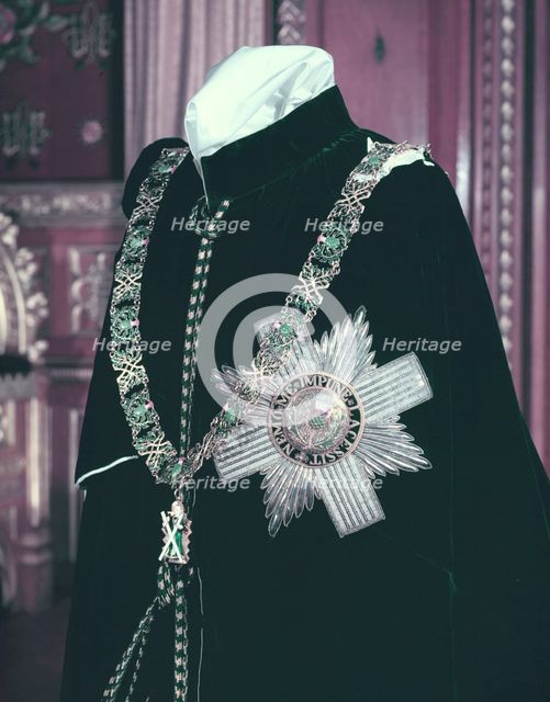 The robes and insignia of the Order of the Thistle, 1953. Creator: Arthur Charles Kirby Ware.