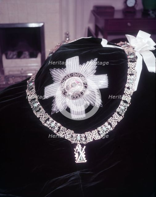 The robes and insignia of the Order of the Thistle, 1953.  Creator: Arthur Charles Kirby Ware.