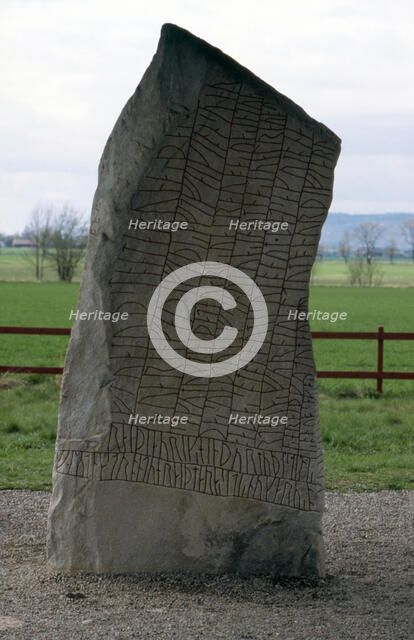 The Rök Runestone, Sweden.  Artist: Mats Alm