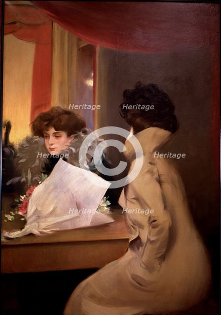  'The room before the box', 1901-1902, oil by Ramon Casas.