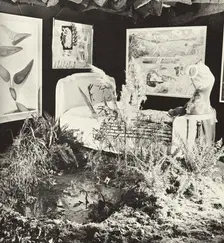 The room, designed by Duchamp with paintings by W. Paalen, R. Penrose and A. Masson at the... 1938. Creator: Anon