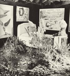 The room, designed by Duchamp with paintings by W. Paalen, R. Penrose and A. Masson at the... 1938. Creator: Anon