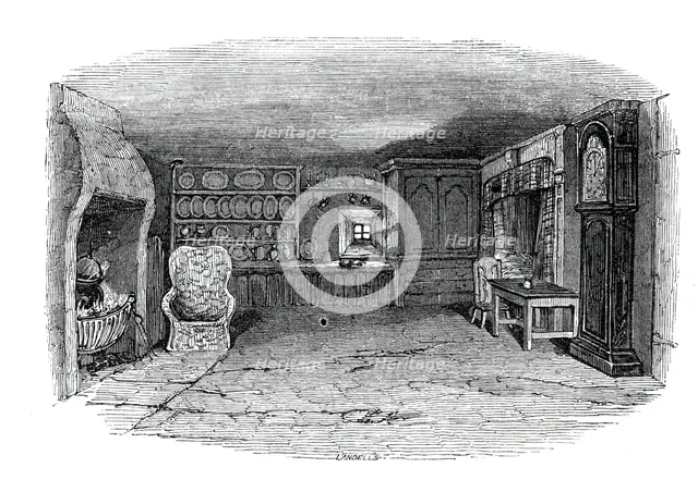 The room in which Burns was born, 1844. Creator: Unknown.