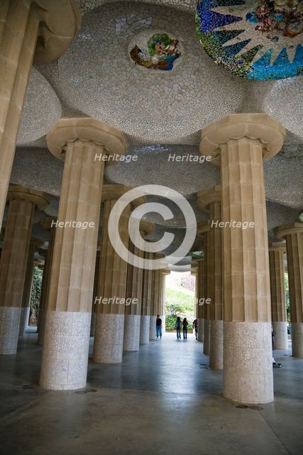The Room of the Hundred Columns, Park Guell, Barcelona, Spain, 2007. Creator: Samuel Magal.