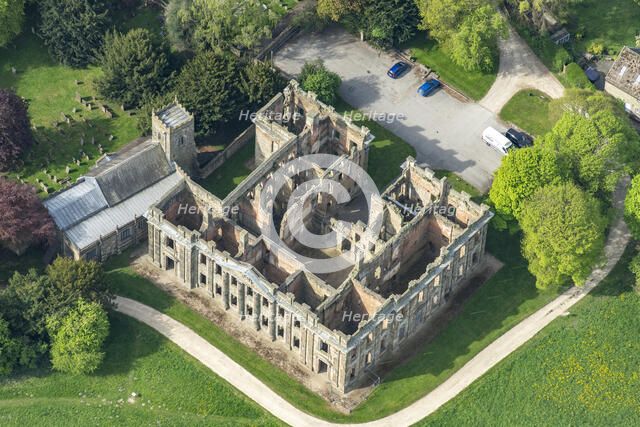 The roofless ruin of Sutton Scarsdale Hall, Derbyshire, 2025. Creator: Robyn Andrews.