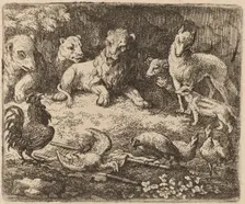 The Rooster Charges Reynard, probably c. 1645/1656. Creator: Allart van Everdingen