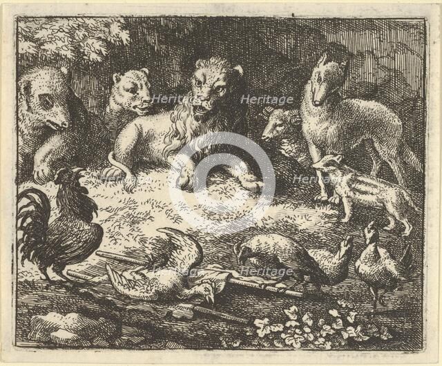 The Rooster Accuses Renard of Murdering his Chicken, 1650-75. Creator: Allart van Everdingen.