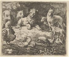 The Rooster Accuses Renard of the Murder of One of His Chickens, mid-17th century. Creator: Allart van Everdingen