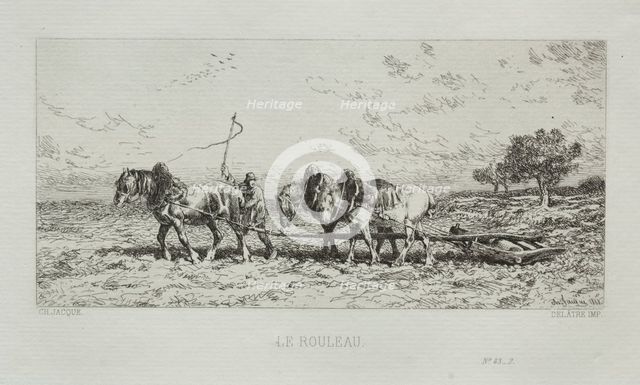 The Roller, 1868. Creator: Charles-Émile Jacque (French, 1813-1894).