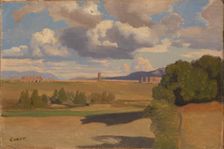 The Roman Campagna, with the Claudian Aqueduct, c. 1826. Artist: Corot, Jean-Baptiste Camille (1796-1875)