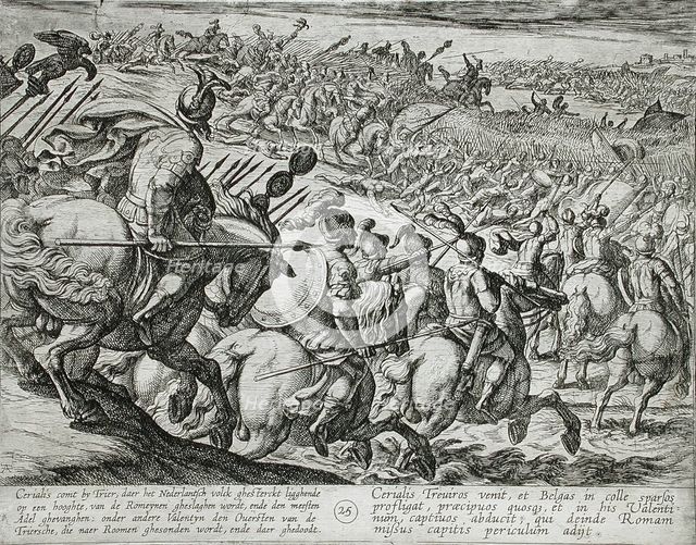 The Roman Commander Cerialis Attacks Near Trier, Publshed 1612. Creator: Antonio Tempesta.