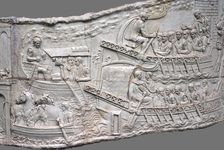 The Roman galleys. Relief detail of Trajan's Column, 1st-2nd century. Artist: Classical Antiquities