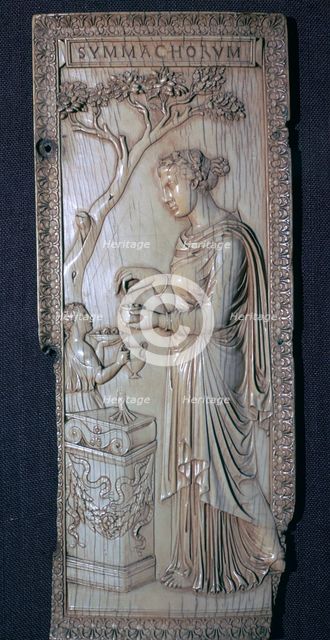 The Roman Symmacki Diptych, 4th century. Artist: Unknown