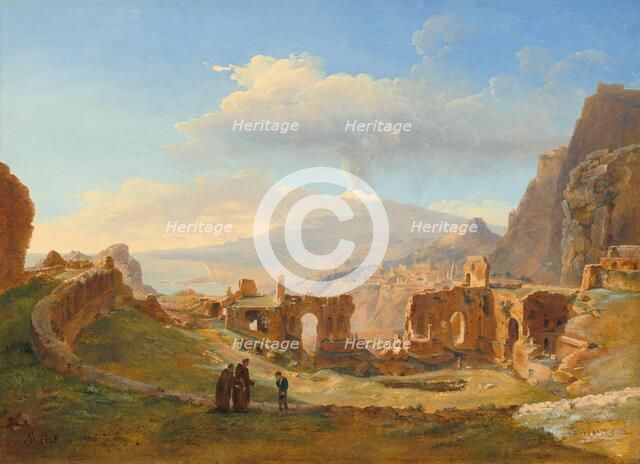 The Roman Theater at Taormina, 1828. Creator: Louise-Joséphine Sarazin de Belmont.