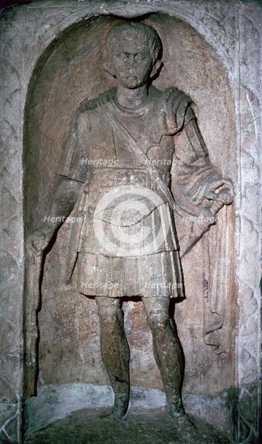 The Roman tombstone of Marcus Favonius Facilis, 1st century BC. Artist: Unknown