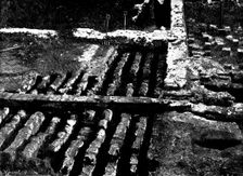 The Roman Villa recently discovered at Darenth...: hypocaust with chalk blocks, looking east, 1895. Creator: Ernest Christopher Youens